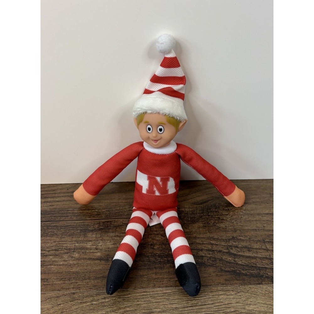 Forever Collectibles Nebraska Cornhuskers Red White 9" Beanbag Elf Hugger Doll